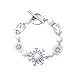 Silver Plated Imitation Pearl and White Crystal Bracelet Resin Flower Bracelet Diamond Personality Jewelry for Women Gilrs