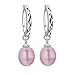 DIAMOVI The Ultimate Sterling Silver Jewelry 100% Real Natural Freshwater Purple Pearls | Silver Chain Pendant & Hoop Earrings | High Quality Purple Pearls For Women | Come In A Fine Jewelry Bag