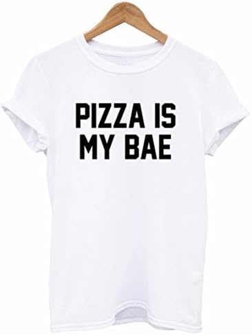 Aiteme Women's Printed Pizza Is My Bae Tops Tee Hipster T-shirt