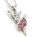 Pink Dancing Ballerina Dancer Dance Pendant Necklace Charm Women Ballet Jewelry