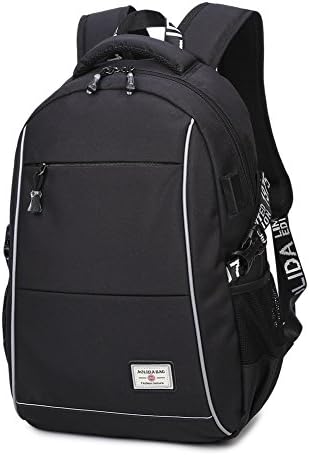 Laptop Backpack, Water Resistant Polyester School Bookbag for College Travel Backpacks for Laptop and Notebook (15 Inch 04- Black 20L)