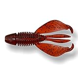 Dynamic Lures Ten Craw Soft Plastic Fishing Lures | 3.50 Inch Crawfish Profile | Freshwater or Saltwater Applications | Count 6 Softbaits Per Bag | (Red Hot)