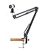 Desk Clamp Mount Suspension Boom Scissor Arm Tripod Stand Holder for Microsoft LifeCam Studio 1080p HD Webcam-Black