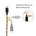 M.owstoni 3Pack 3,6,10ft Lightning Cable Nylon Braided Charging Cable Extra Long USB Cord for iphone 7,7 plus,6s,6s plus,6plus,6,5s 5c 5,iPad Mini, Air,iPad5,iPod 7on iOS9.(Black+Gold)