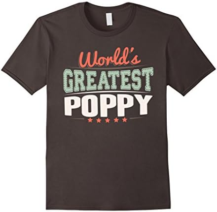 Mens World's Greatest Poppy Shirt Grandpa Poppy Typo Gifts XL Asphalt