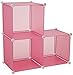Honey-Can-Do SFT-02166 Plastic Storage Cubes, 3-Pack, Pink