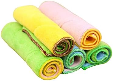 SuYang Microfiber Cleaning Cloths for Car Care,Plate,Dish and Other Delicate Surface, Eco-friendly Product (Set of 5, 10"6.7")