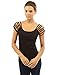 PattyBoutik Women's Scoop Neck Cut Out Short Sleeve Top