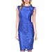 Stanzino Women's 2609BLUES Sleeveless Lace Dress, Blue, S