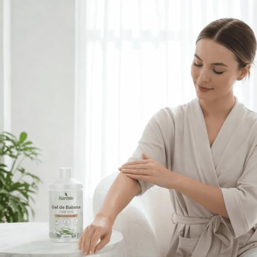 Xarmie Gel de Babosa Orgânica 500ml | Hidratante Natural Multiuso, Para Cabelo, Rosto e Corpo, 100% Natural, Vegano