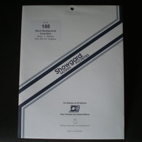 Showgard Strip Style Black Stamp Mounts Size 188