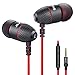 Wired Earphones, Adorer EM10 Powerful Bass in Ear Headphones with Microphone and Volume Control, Noise Isolating Earbuds – Redthumb 1