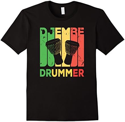 Mens Djembe Drummer Vintage T Shirt Large Black