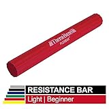 TheraBand FlexBar, Tennis Elbow Therapy Bar, Relieve Tendonitis Pain & Improve Grip Strength, Resistance Bar for Golfers Elbow & Tendinitis, Red, Light, Beginner