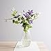 CASAMOTION Vases Hand Blown Art Glass Vase, Oxygen Bubbles Seeded Centerpiece Vases for Flower Arrangement, Clear, 12''h.