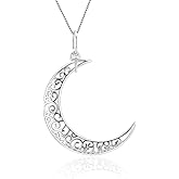 LGSY Moon Bail Pendants for Pearl Jewelry Making Sterling Silver, Design Pendant Fitting for Fashion Jewelry