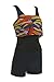 NoNoCat Flower Printing Modest 1 Piece Swimwear Cover Up swimdress Plus Size for Women2XL(US 18W- 20W), Feather