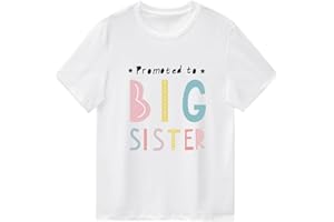 Koijhnb Baby Girls Promoted to Big Sister Tops Letter Printed Clothes,Big Sister Tops Short Sleeve for Girls