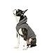 Gooby Fleece Vest Hoodie Dog Sweater - Gray, Small - Warm Pullover Dog Hoodie with O-Ring Leash for Small to Medium Dogs