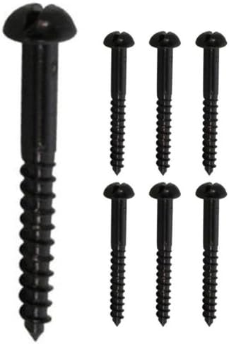 Wood Screws Black Japanned Slotted Round Domed Pan Head 3/4" x No.6 (19mm x 3.5mm)