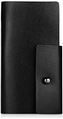 INJOYLIFE Christmas Bifold Genuine Leather Key Case / Holder / Wallet/ Case for House Keys or Car Keys (Black)