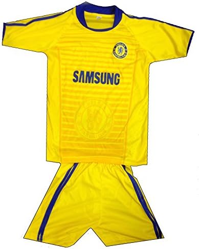 Kids Chelsea Jersey Shorts Soccer Football Yellow (5-6 yrs, Yellow) Apparel