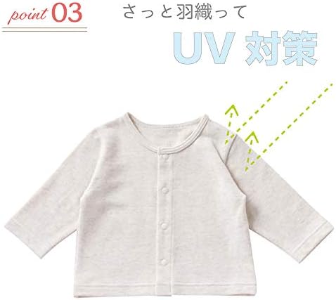 Amazon Co Jp Creme De Coco カーディガン 長袖 丸衿 ベビー 赤ちゃん はおりもの 防寒 冷房対策 綿100 日本製 服 ファッション小物