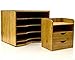 File Organizer Mail sorter, with Four Adjustable Dividers Natural Bamboo Wood Color by Intriom Bamboo Collection (File Organizer)