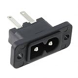Power Entry Connector, IEC C8, 2577 Series, Plug, 250 VAC, 2.5 A, Panel Mount, Quick Connect