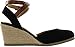 Soda Womens Request Closed Toe Espadrille Wedge Sandal in Black Dark Tan Linen