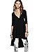Urban CoCo Women's Half Sleeve High Low Loose Casual T-Shirt Top Tee Dress (X-Large, Black)