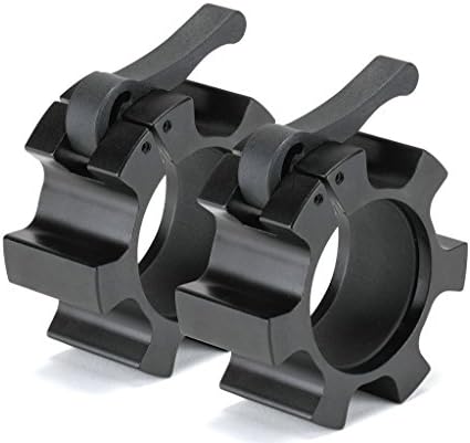 GetFitGaming Barbell Collar Pair - Billet Aircraft Aluminum Clamp - Fits All 2" Bars (Black)