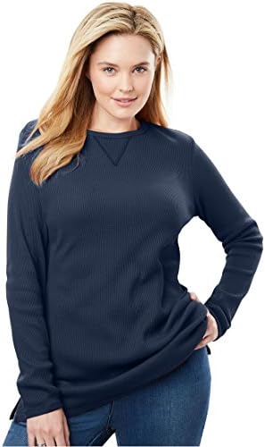 Woman WithinWomen's Plus Size Thermal Waffle Sweatshirt