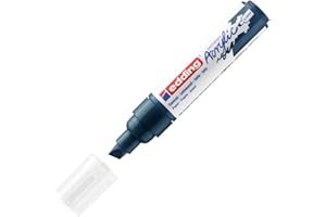 edding 5000 acrylic marker broad - dark-blue - 1 waterproof acrylic paint marker - chisel nib 5-10 mm - acrylic paint pen for drawing on canvas, art paper and wood - acrylic markers for pebbles