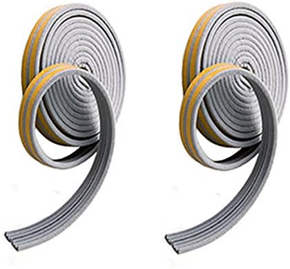 SYOOY 2 PCS Window Door Sealing Sticker Seal Strip EVA Soundproofing Collision Avoidance Weatherstrip 16.4ft Gray