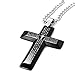 Jstyle Jewelry Men's Stainless Steel Simple Black Cross Pendant Lord's Prayer Necklace 22 24 30 Inch