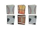 Sports Themed Stretchy Protective Textbook Covers 6 Pack of Stretchable Cloth Baseball, Basketball, Football and Soccer (Sports Vary) (Jumbo Only Sports Variety 6 Pack)