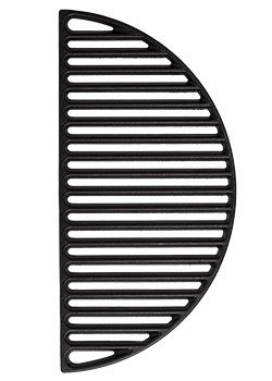 Aura Outdoor Products Half Moon Cast Iron Reversible Grate For Large Big Green Egg Or Any 18 Inch Grill