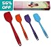 GLOUE Silicone Spatula Set-4-piece 450oF Heat-Resistant Baking Spoon & Spatulas - Ergonomic Easy-to-Clean Seamless One-Piece Design - Nonstick - Dishwasher Safe - Solid Stainless Steel-Multicolor
