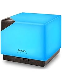 TomCare 700ml Square Aromatherapy Essential Oil Diffuser Humidifier Large Capacity Modern Ultrasonic Aroma Diffusers Running 20+ Hours 7 Color Changing for Home Baby Bedroom Office Study Yoga Spa