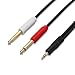 3.5mm 1/8 inch TRS to Dual 6.35mm 1/4 inch TS Mono Stereo Y-Cable Splitter Audio Cord Adapter Cable for iPhones/PC/Computer Sound Card/Amplifiers/Mixer/Multimedia Speaker/Home Stereo System(16.ft/5M)