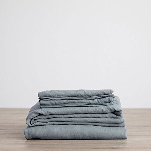Merryfeel Luxurious 100% Pure French Linen Sheet Set - King - Duck Egg - Thumbnail 5