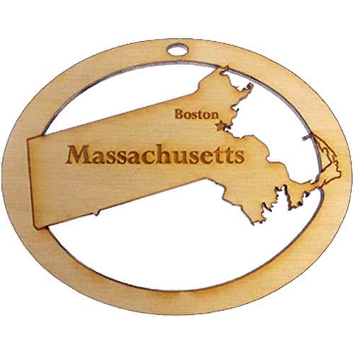 Personalized Massachusetts Ornament Massachusetts Souvenirs and Gifts Handmade