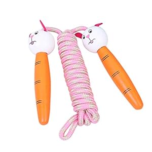 Flamedre Skipping Rope For Kids 1Pc Premium Creative Wood Jumping Rope Wood Handle Sport Rope Body Building Skipping Rope For Recreation Party Favor