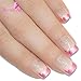 Bling Art False Nails French Fake Pink Butterfly Squoval 24 Acrylic Medium Tips