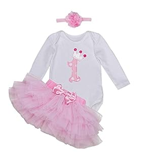 BABYPREG Baby Meisje Lange Mouwen Outfit 1e Verjaardag Tutu Outfit Jurk Hoofdband