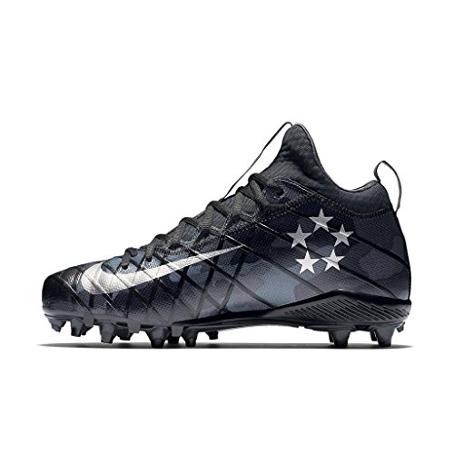 Nike Men's Alpha Field General Elite Camo Football Cleat (12.5 D(M) US, Black/Grey/Silver)