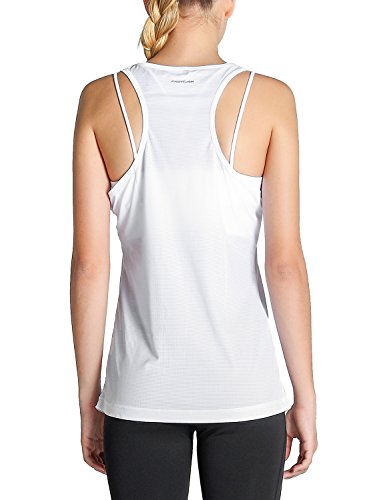Fastorm Women's 2 Pack Running Tank Tops Active Racerback Dry Fit Tank Top Black-White-XL