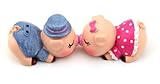 Owfeel 1 Pair Cute Kissing Pig Couple Decor Figure Figurine