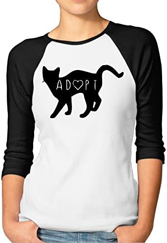 Women Adopt Cat Crazy Lady Guy Kitty Funny Gift Raglan T-shirts